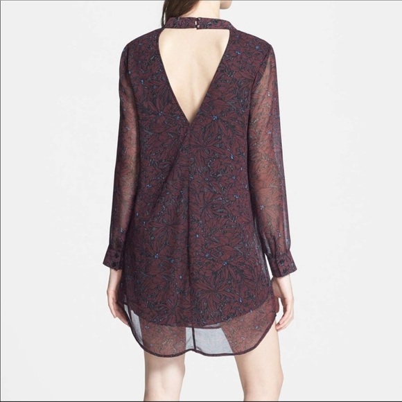 ASTR sz L long sleeve cutout floral tunic dress - Picture 2 of 8